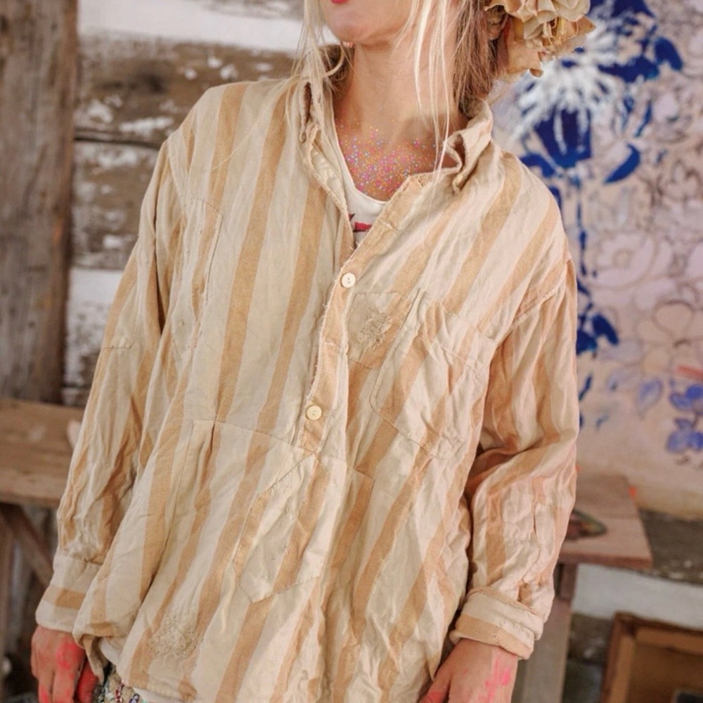NWT Magnolia Pearl Stripe Raya Shirt - Picture 2 of 11